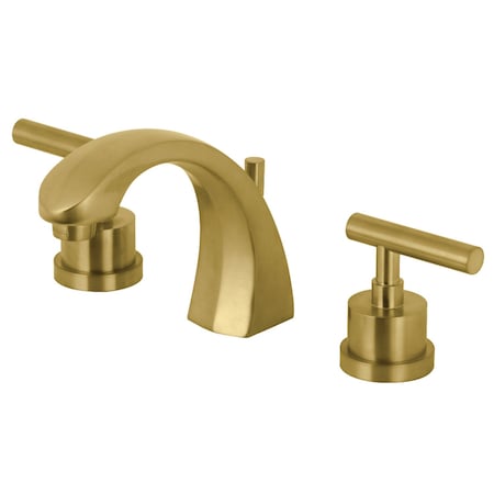 Kingston Brass KS4987CML Manhattan 8" Widespread Bathroom Faucet, Brushed Brass KS4987CML